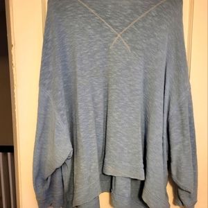 FREE PEOPLE/ WE THE FREE COME AGAIN TEXTURED SWEATER XL L BLUE